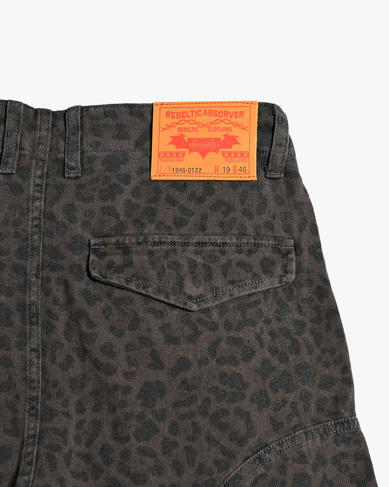 LEOPARD TUCK CURGO PANTS -GRAY-