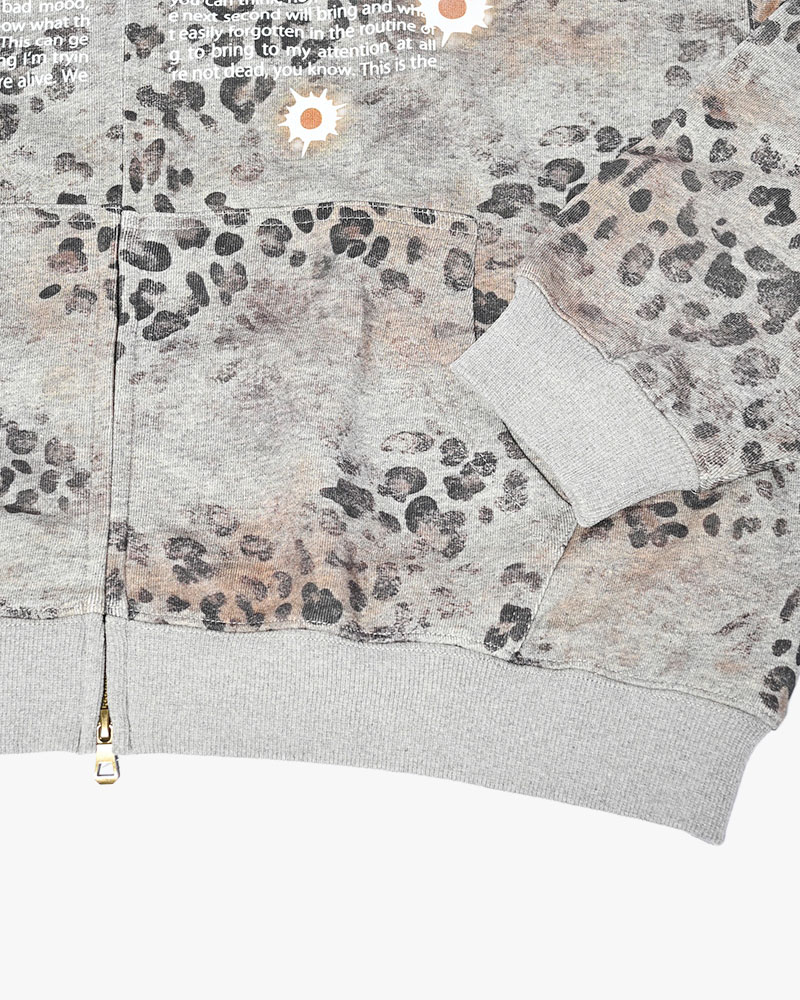 SHOT MESSAGE ZIP HOODIE -LEOPARD-