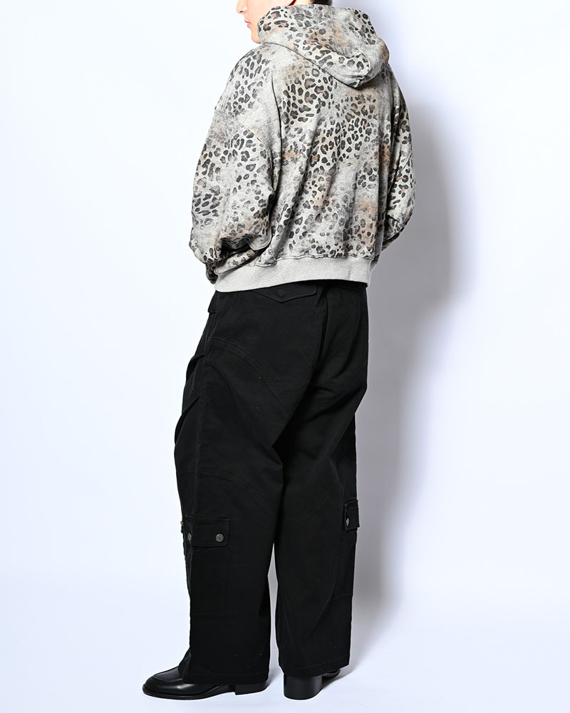 SHOT MESSAGE ZIP HOODIE -LEOPARD-
