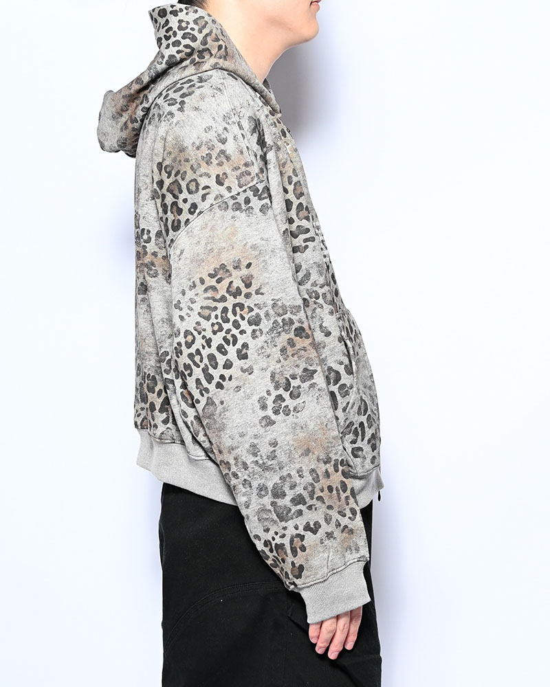 SHOT MESSAGE ZIP HOODIE -LEOPARD-