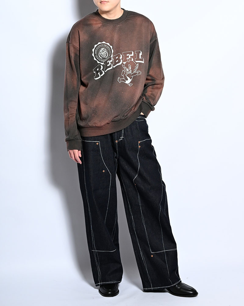 VINTAGE AGING SWEAT -CHARCOAL-