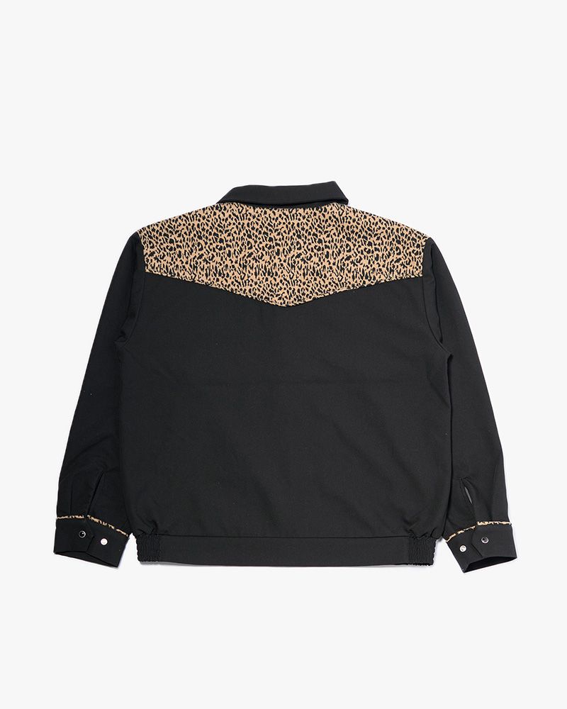 LEOPARD ROCKABILLY JACKET -BLACK-