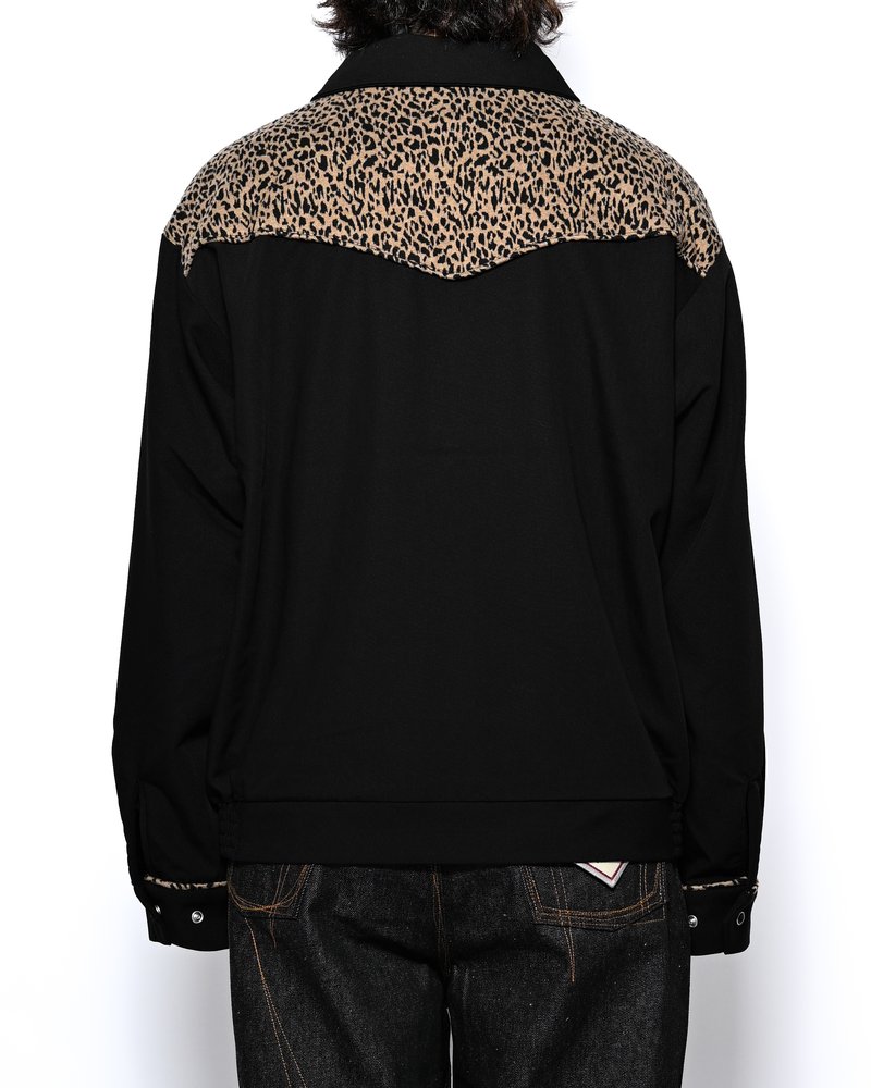 LEOPARD ROCKABILLY JACKET -BLACK-