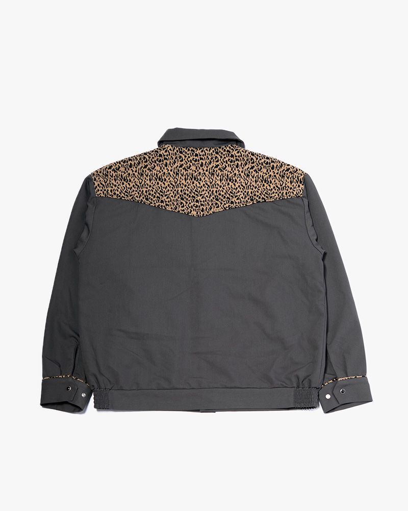 LEOPARD ROCKABILLY JACKET -GRAY-
