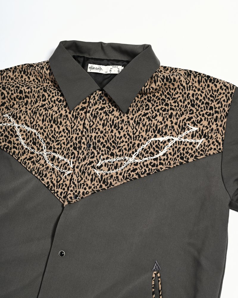 LEOPARD ROCKABILLY JACKET -GRAY-