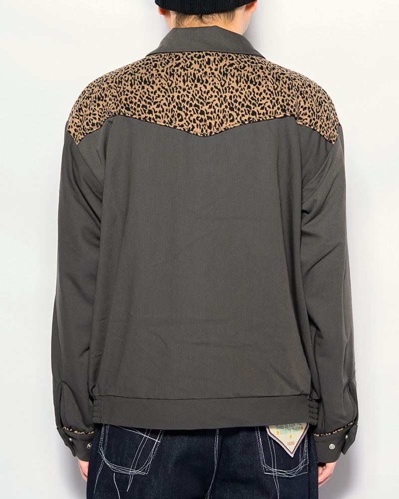 LEOPARD ROCKABILLY JACKET -GRAY-