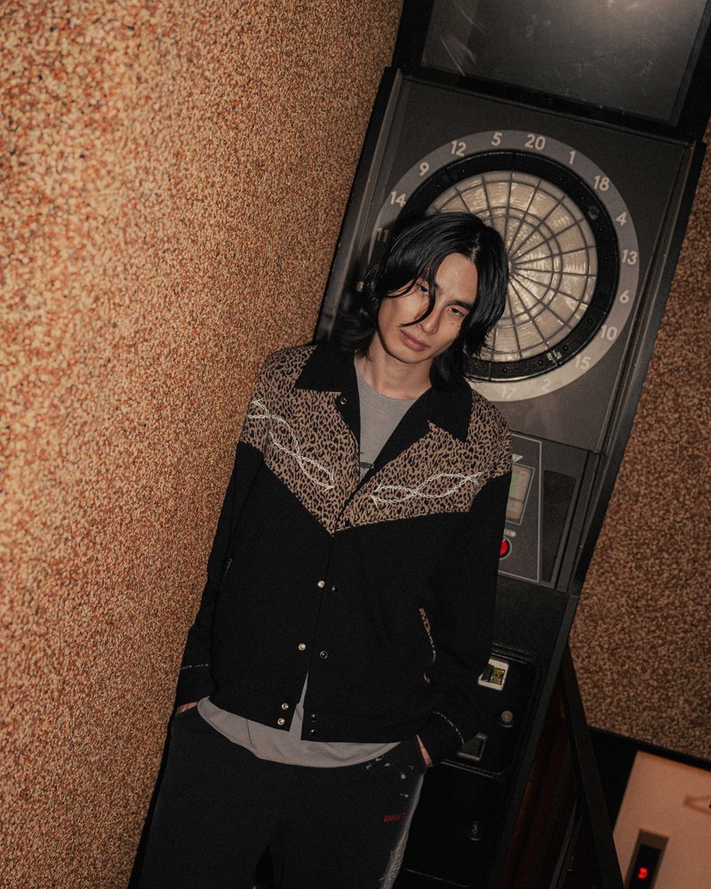 LEOPARD ROCKABILLY JACKET -GRAY-