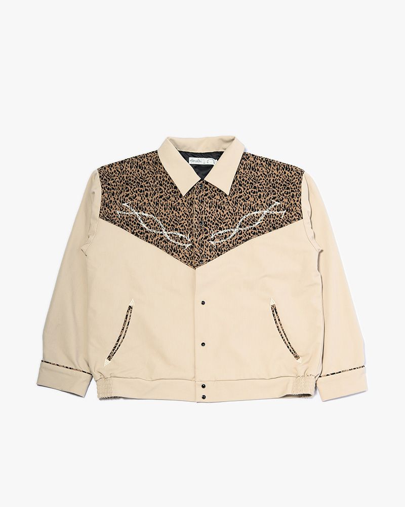 LEOPARD ROCKABILLY JACKET -OFF WHITE-