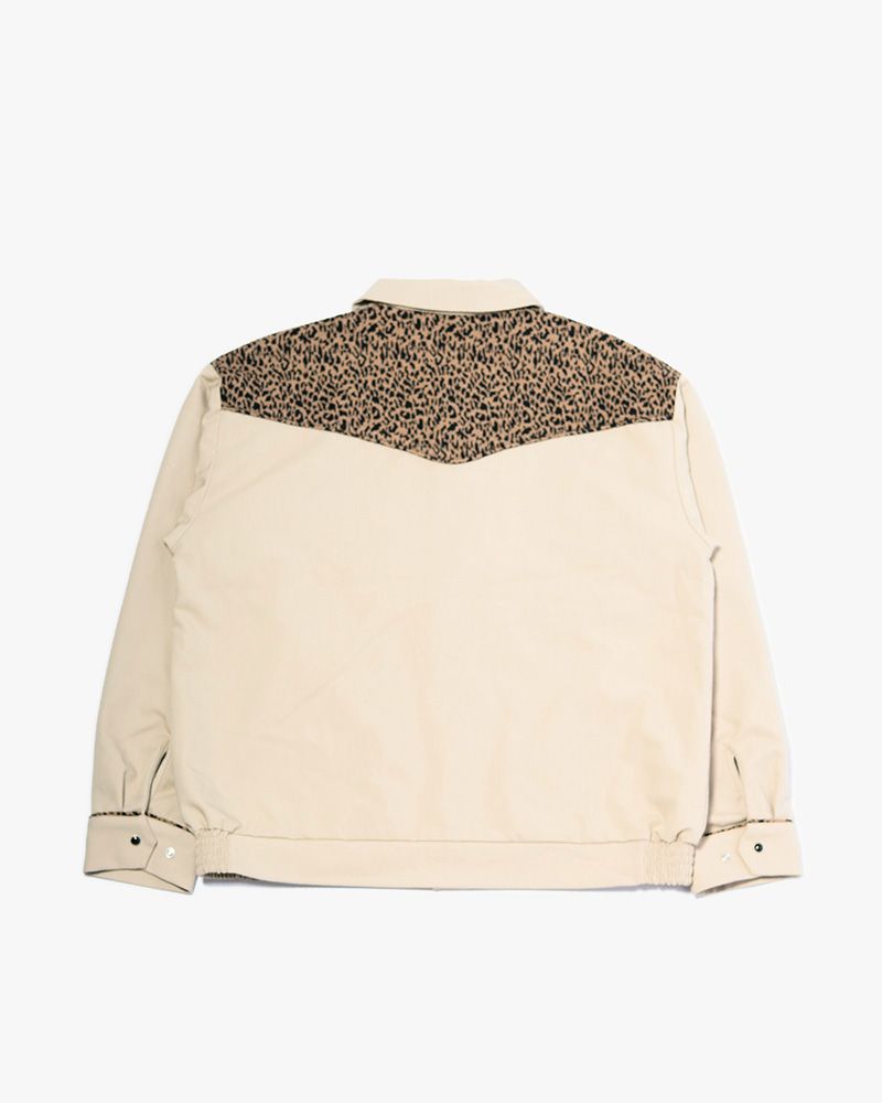 LEOPARD ROCKABILLY JACKET -OFF WHITE-