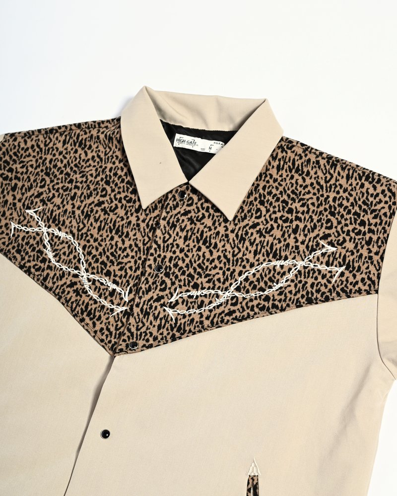 LEOPARD ROCKABILLY JACKET -OFF WHITE-