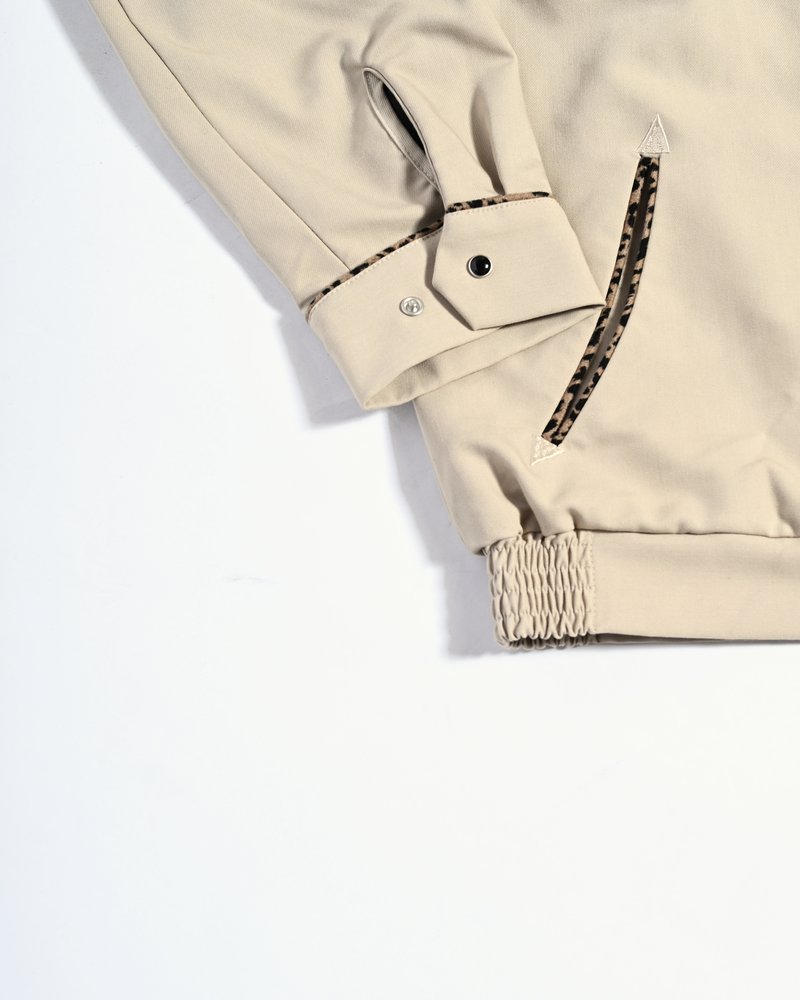 LEOPARD ROCKABILLY JACKET -OFF WHITE-