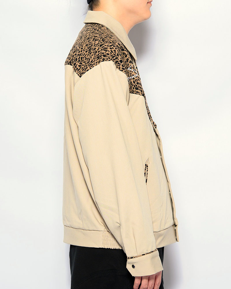 LEOPARD ROCKABILLY JACKET -OFF WHITE-