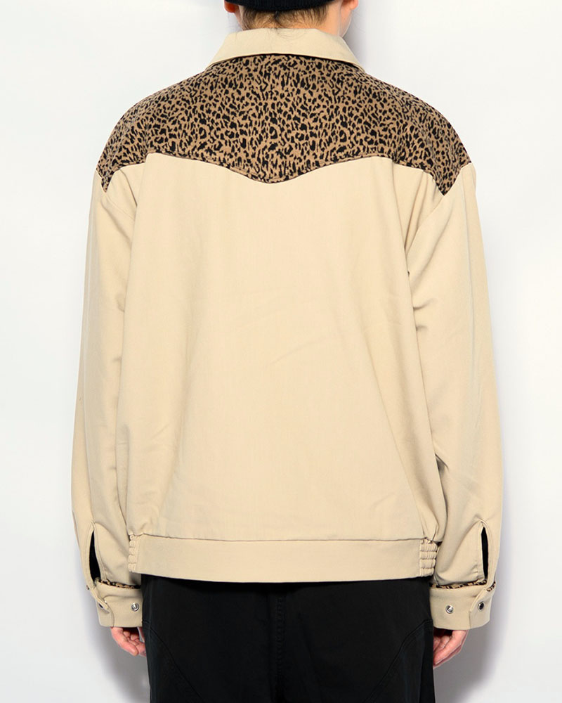 LEOPARD ROCKABILLY JACKET -OFF WHITE-