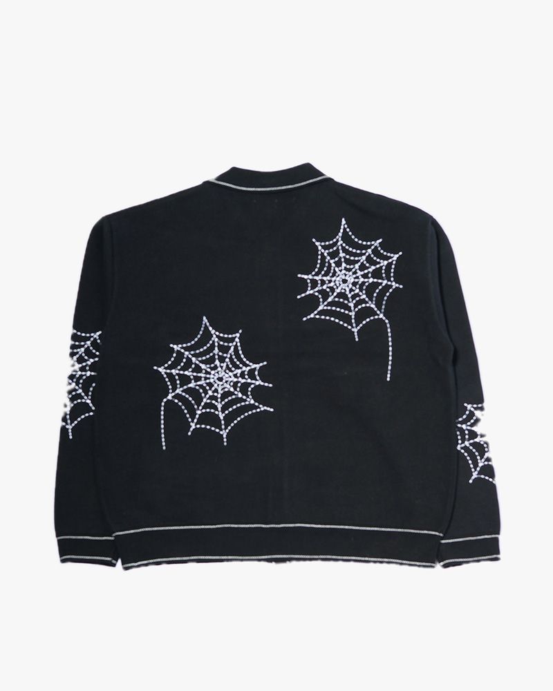 SPIDER STITCH KNIT SHIRT -BLACK-