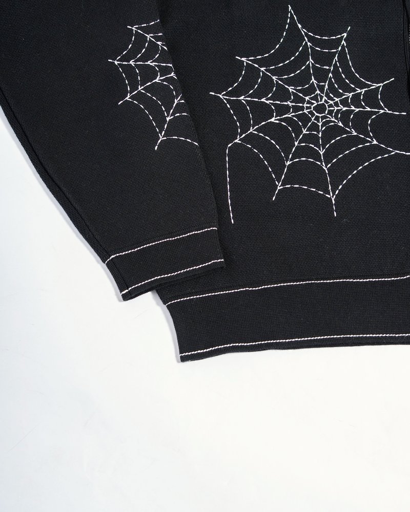 SPIDER STITCH KNIT SHIRT -BLACK-