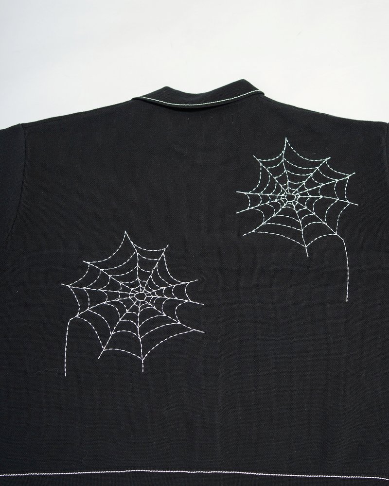 SPIDER STITCH KNIT SHIRT -BLACK-