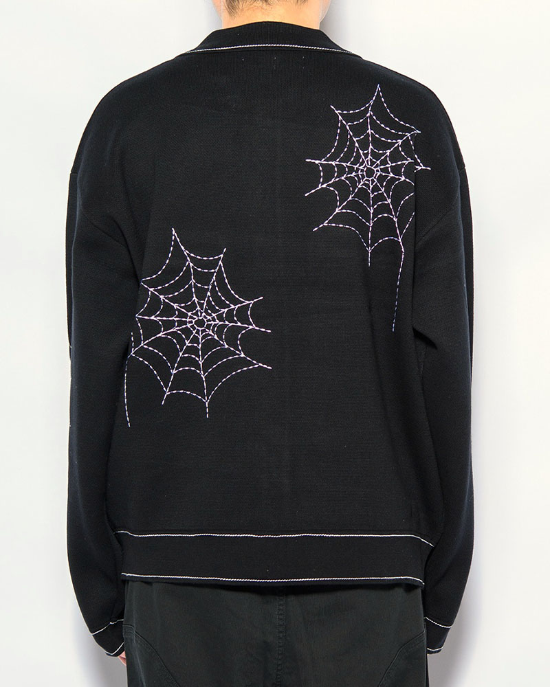 SPIDER STITCH KNIT SHIRT -BLACK-
