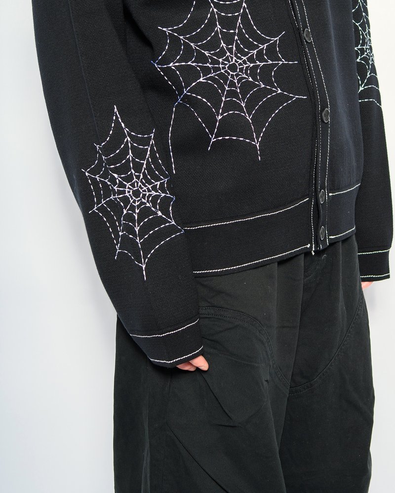 SPIDER STITCH KNIT SHIRT -BLACK-