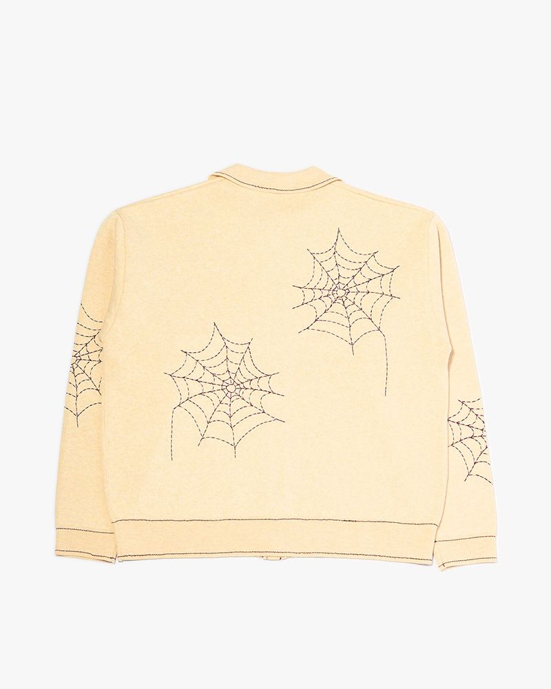 SPIDER STITCH KNIT SHIRT -OFF WHITE-