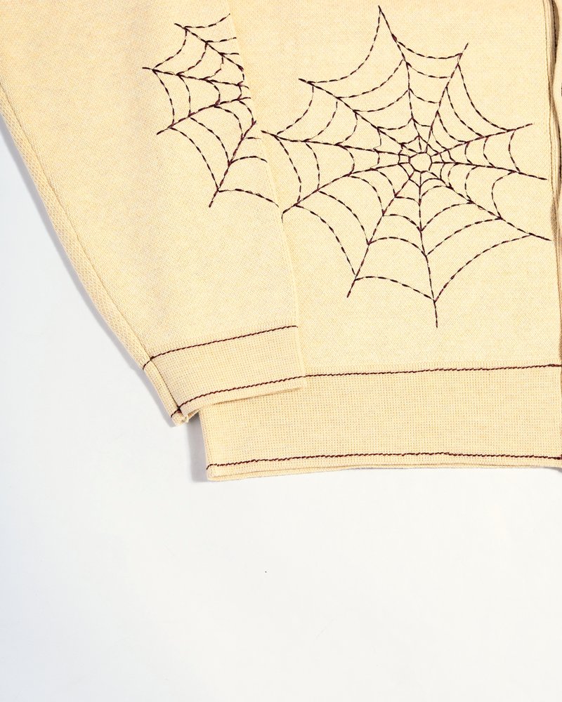 SPIDER STITCH KNIT SHIRT -OFF WHITE-