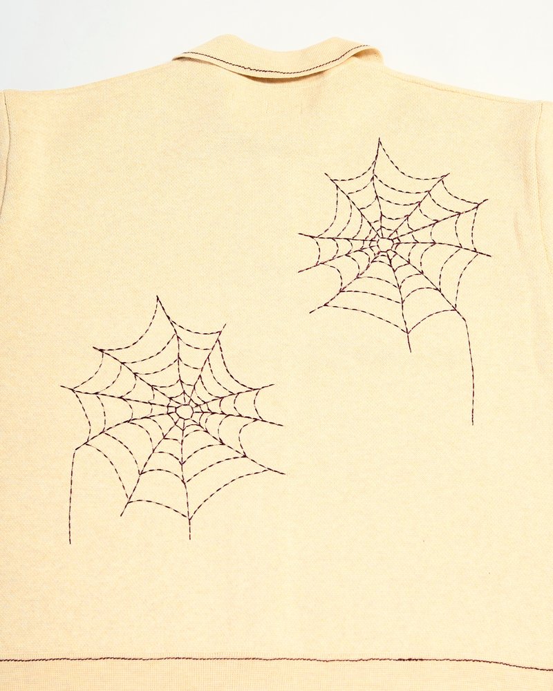 SPIDER STITCH KNIT SHIRT -OFF WHITE-