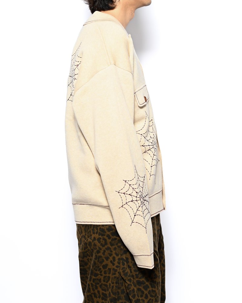 SPIDER STITCH KNIT SHIRT -OFF WHITE-