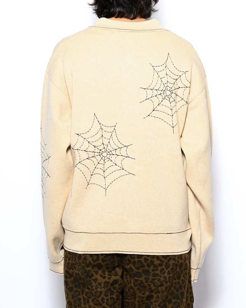 SPIDER STITCH KNIT SHIRT -OFF WHITE-