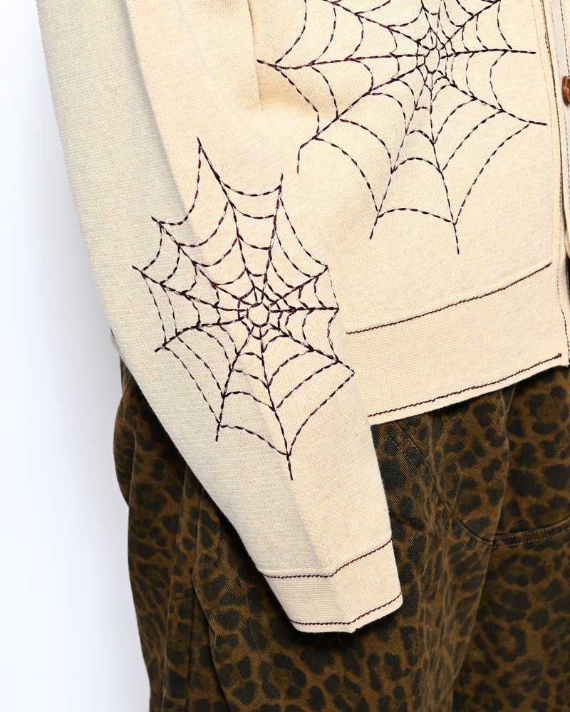 SPIDER STITCH KNIT SHIRT -OFF WHITE-