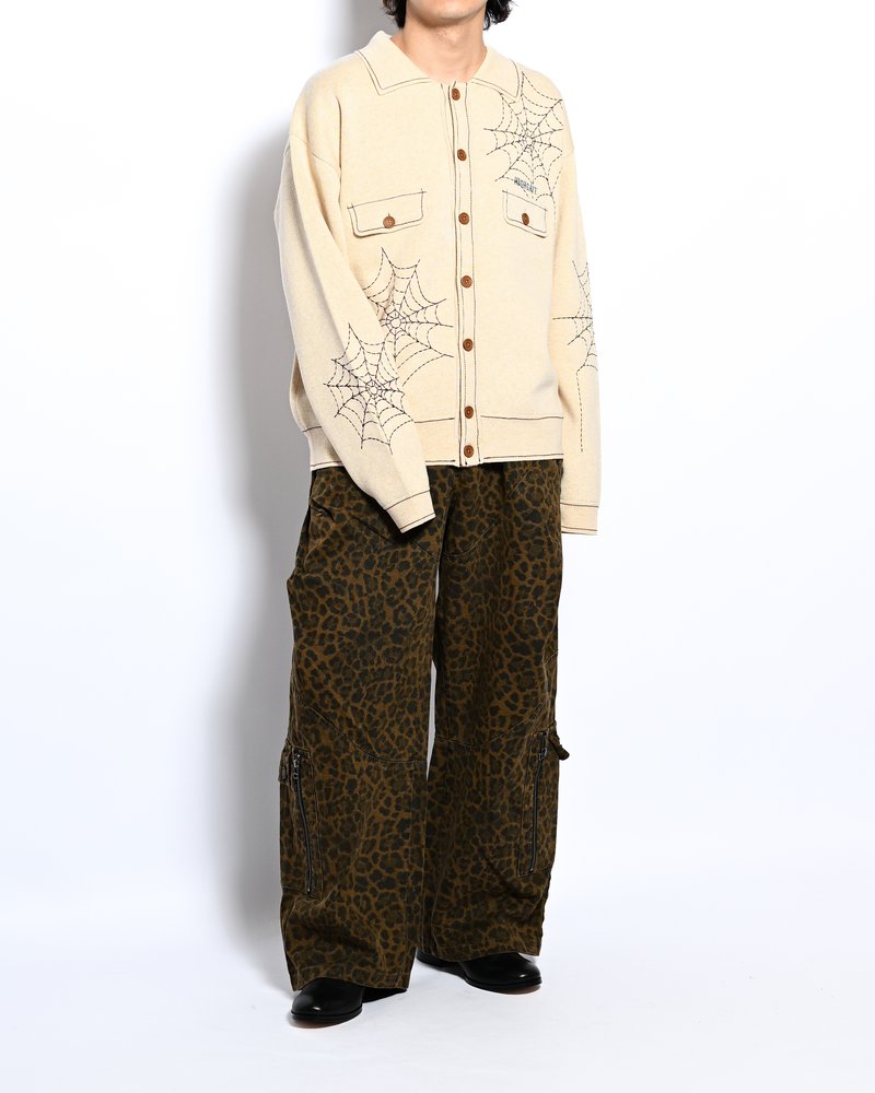SPIDER STITCH KNIT SHIRT -OFF WHITE-