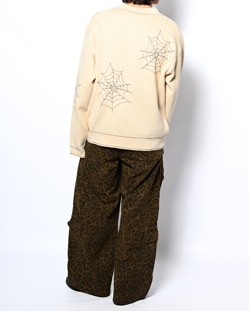 SPIDER STITCH KNIT SHIRT -OFF WHITE-