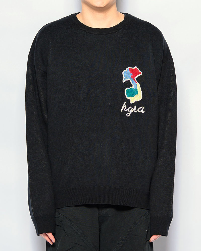 DEFORMED TIGER KNIT -BLACK-