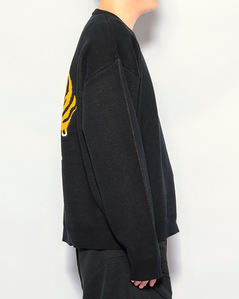 DEFORMED TIGER KNIT -BLACK-