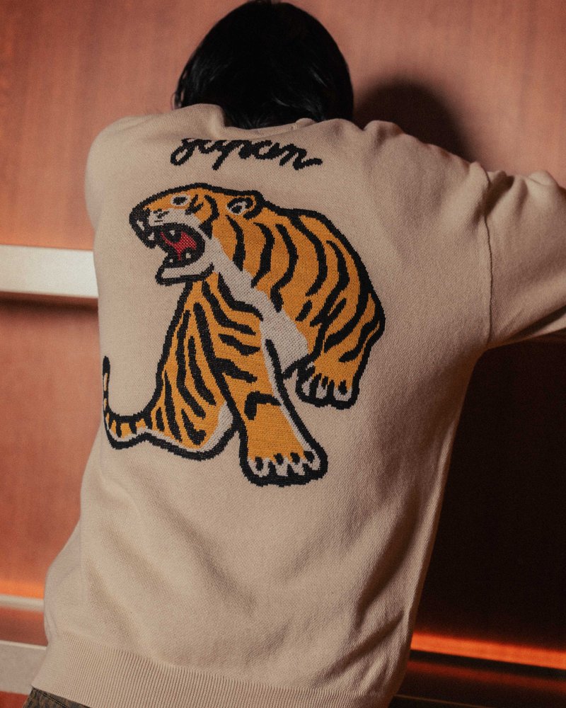 DEFORMED TIGER KNIT -BLACK-