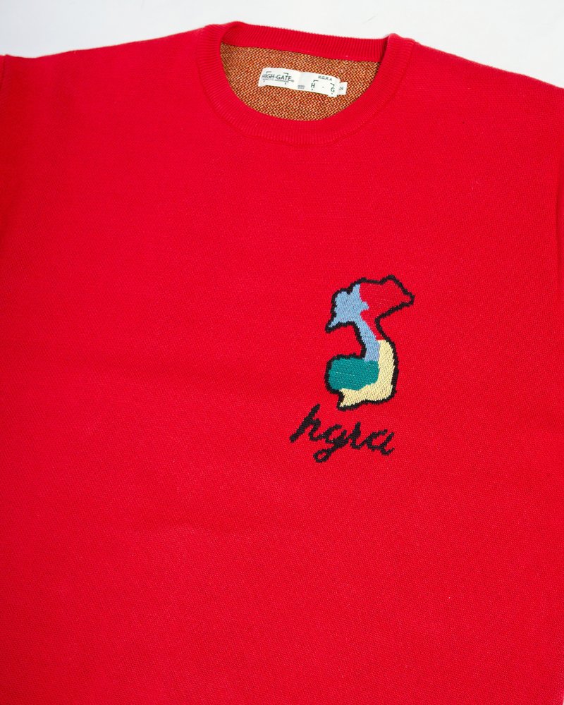 DEFORMED TIGER KNIT -RED-