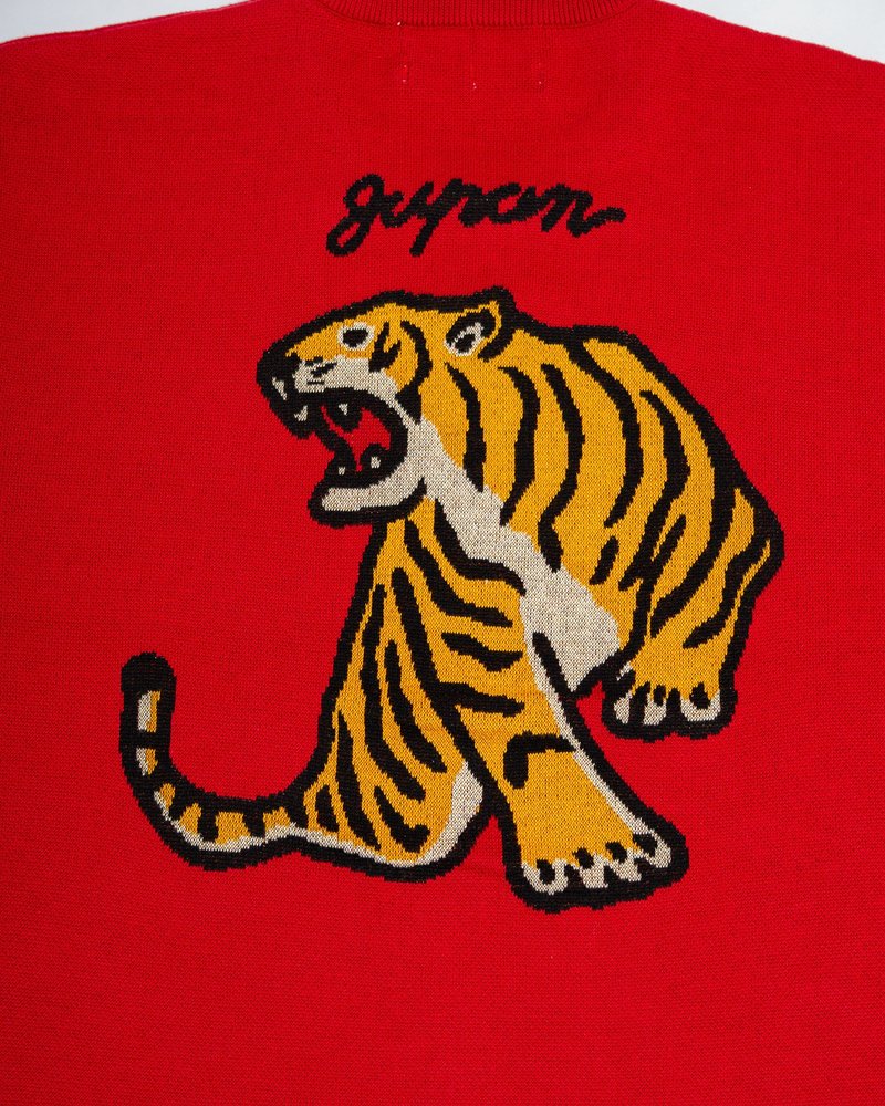 DEFORMED TIGER KNIT -RED-