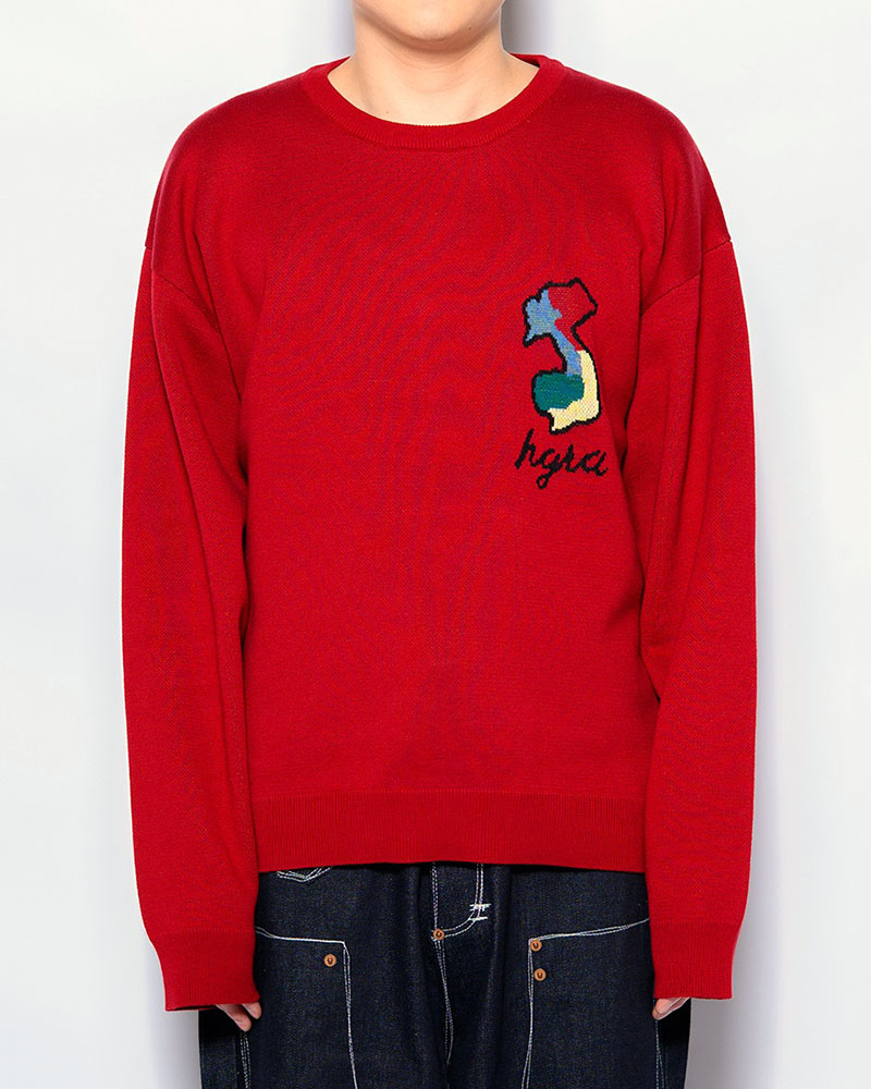 DEFORMED TIGER KNIT -RED-