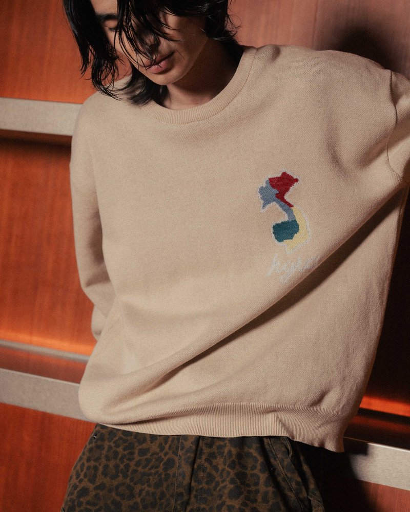 DEFORMED TIGER KNIT -RED-