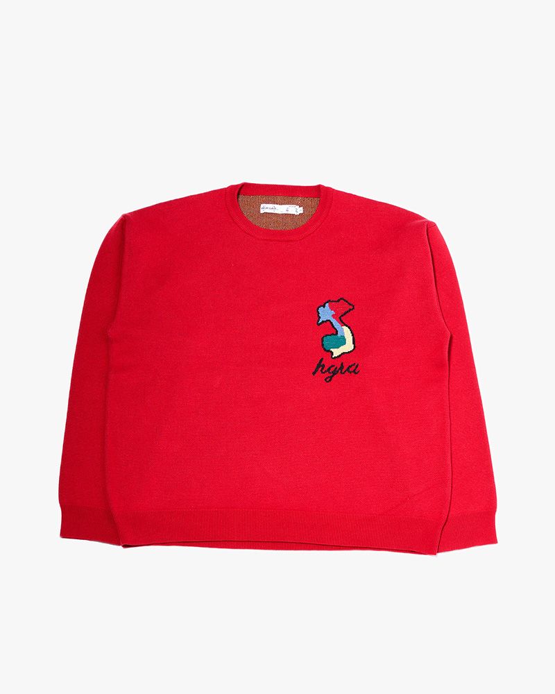 DEFORMED TIGER KNIT -RED-