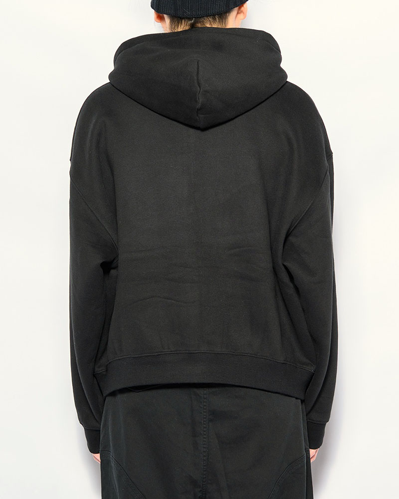 SHOT MESSAGE ZIP HOODIE -BLACK-