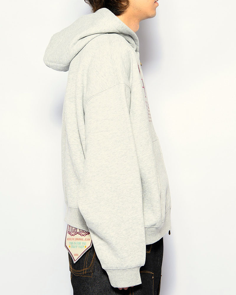 SHOT MESSAGE ZIP HOODIE -H GRAY-