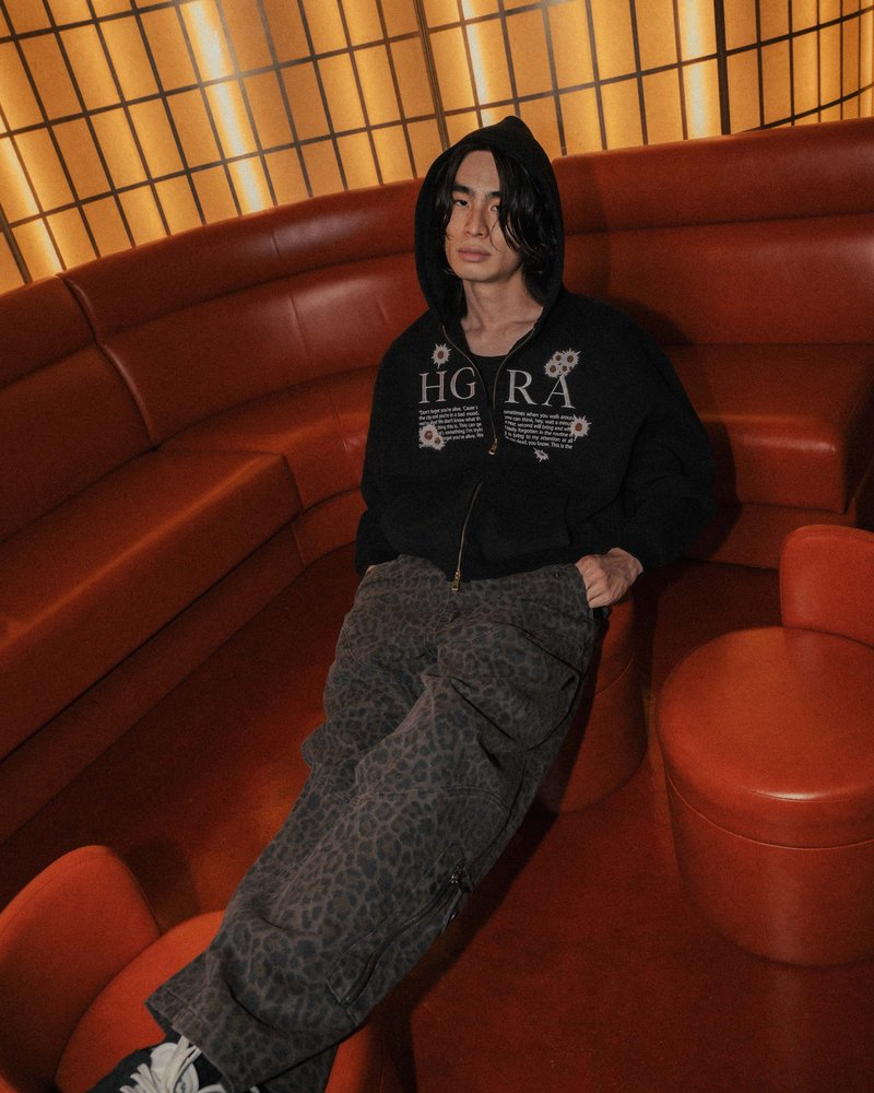 SHOT MESSAGE ZIP HOODIE -H GRAY-