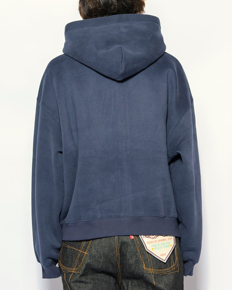 SHOT MESSAGE ZIP HOODIE -NAVY-