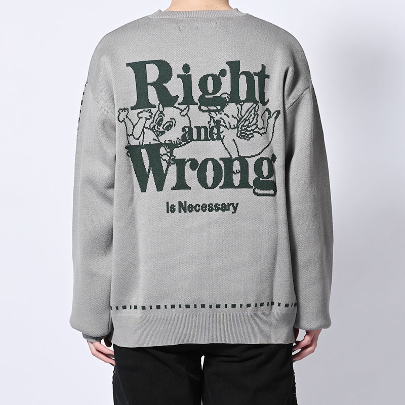 RIGHT & WRONG CREW KNIT -3.COLOR-