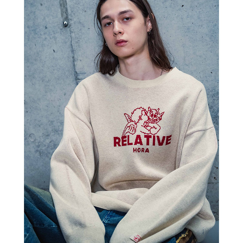 RIGHT & WRONG CREW KNIT -3.COLOR-