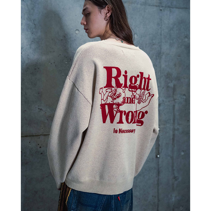 RIGHT & WRONG CREW KNIT -3.COLOR-