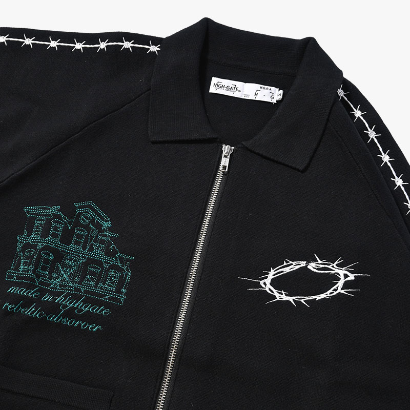 BARBED WIRE KNIT TRACK JACKET -3.COLOR-