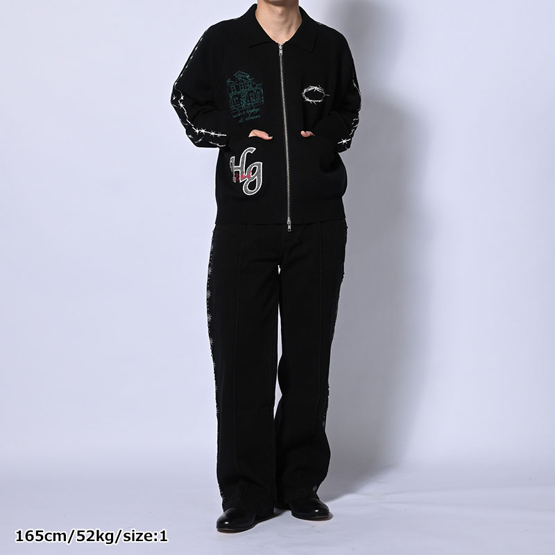 BARBED WIRE KNIT TRACK JACKET -3.COLOR-