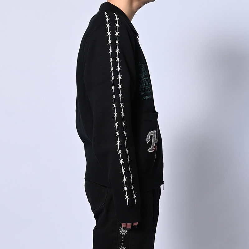 BARBED WIRE KNIT TRACK JACKET -3.COLOR-