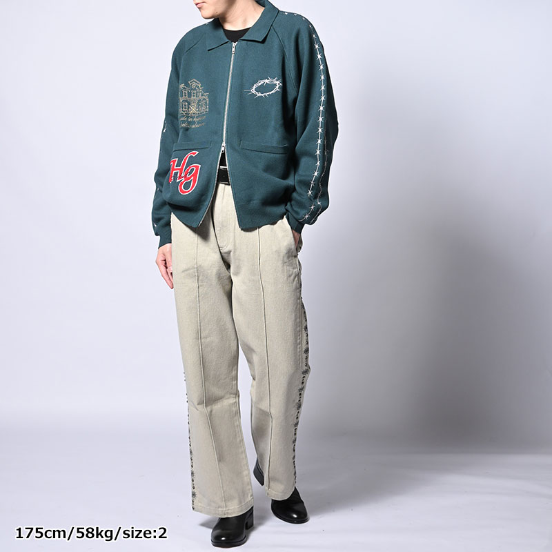 BARBED WIRE KNIT TRACK JACKET -3.COLOR-
