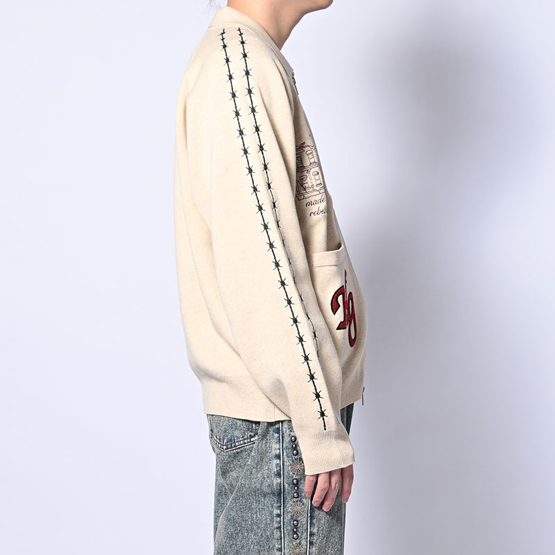 BARBED WIRE KNIT TRACK JACKET -3.COLOR-